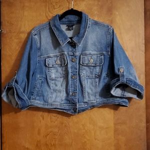 Lane Bryant Cropped Blue Jean Jacket